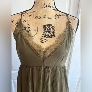 Love Stitch olive green maxi dress NWT